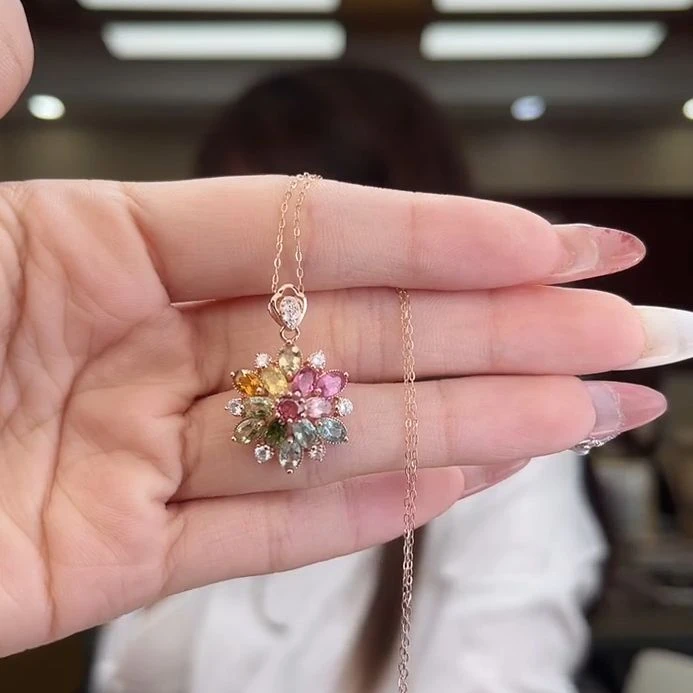 04421642/银S925镶嵌碧玺吊坠多样性发货