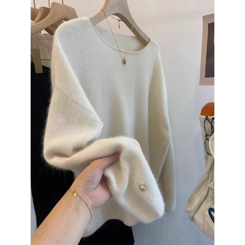 小香风软糯毛衣女早秋冬慵懒宽松针织衫纯欲风高级感长袖套头上衣