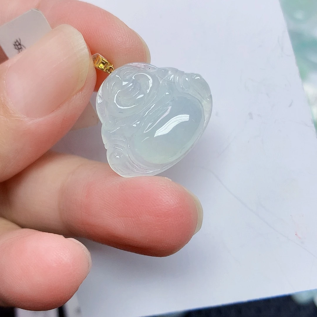 翡翠18K金镶嵌颈饰356788