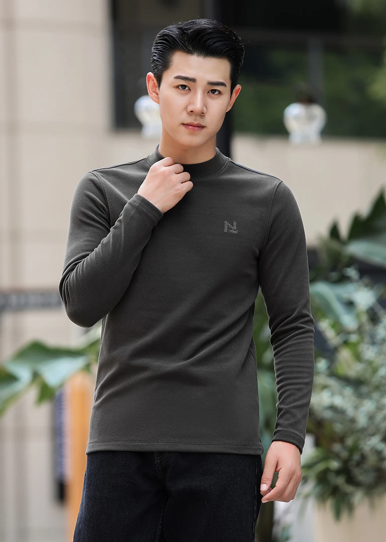 男款舒适保暖内搭好看纯色上衣