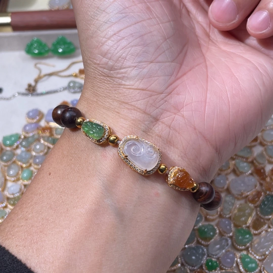 翡翠银S925镶嵌颈饰