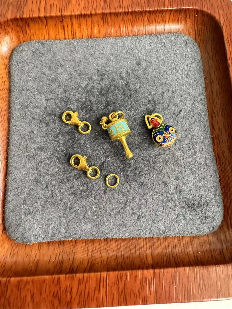 足金999 转经筒吞金兽吊坠