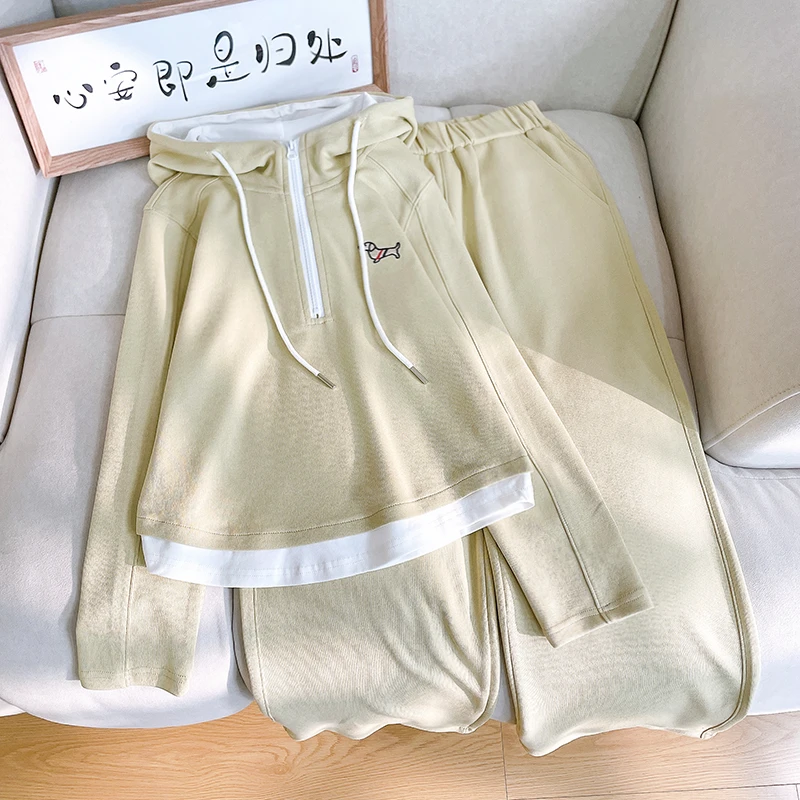 春季新款韩系女童套装儿童洋气两件套大童宽松休闲zb5447简约童品