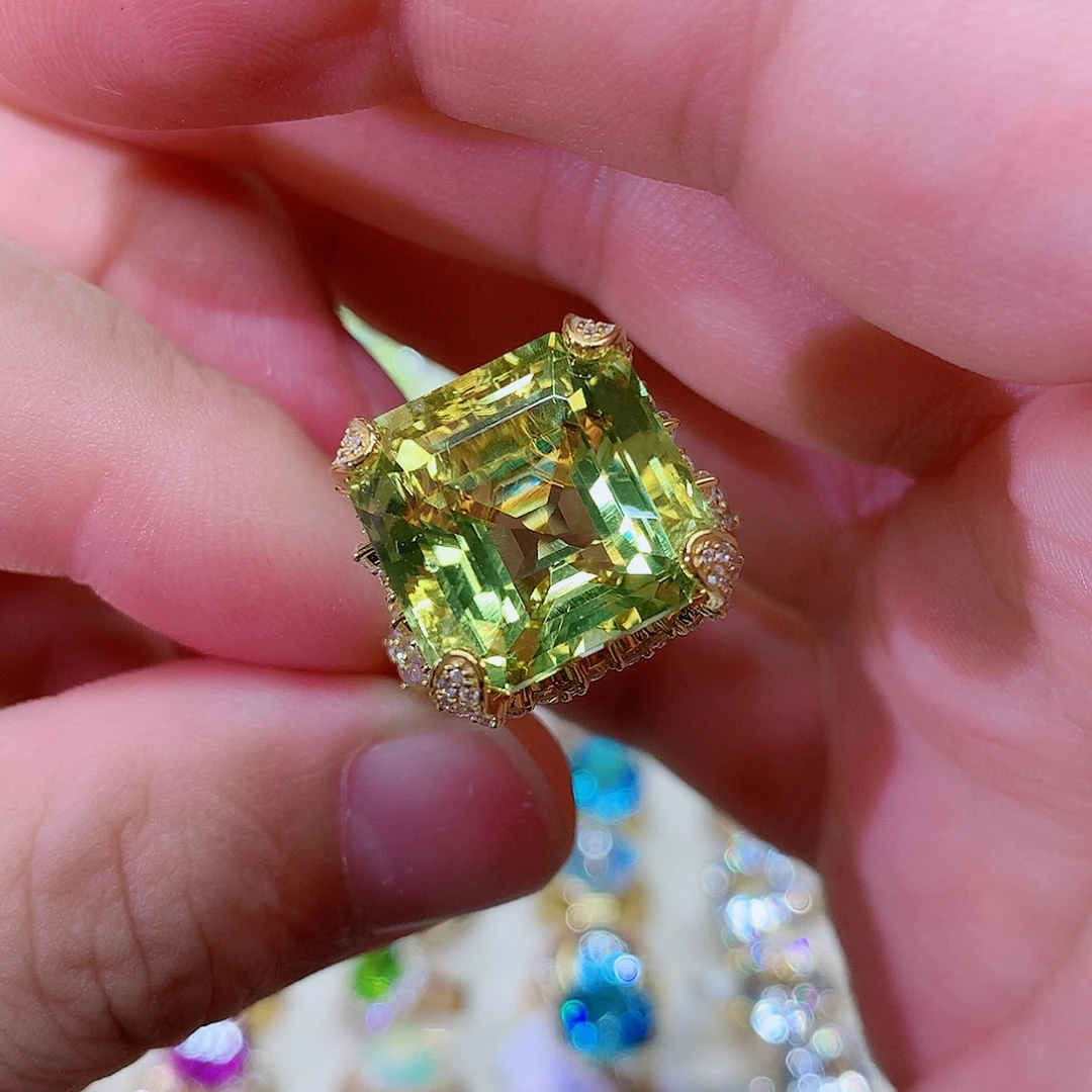 银S925镶嵌戒指水晶