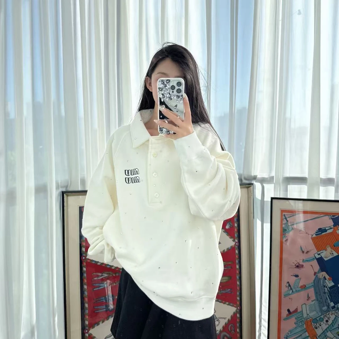 95新 MIU MIU/缪缪 麦殿/时尚宽版卫衣/250325VZZ5Y13