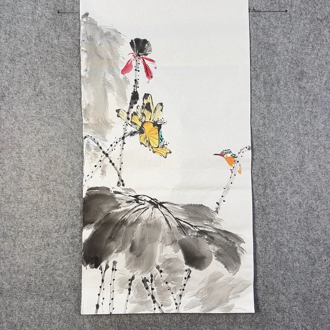 国画627 牡丹之花之叶的颜色与花色