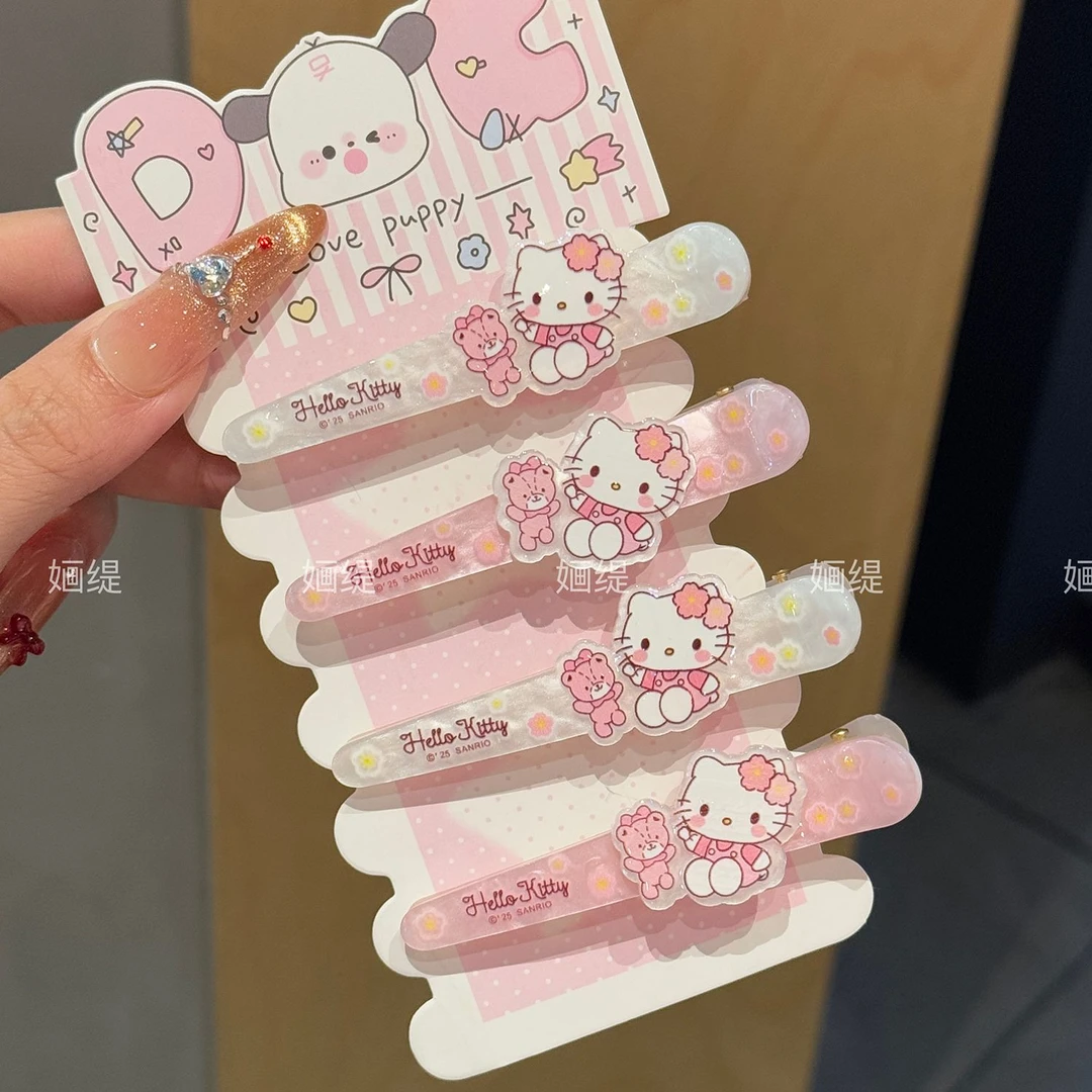 可爱樱花hello kitty猫鸭嘴夹卡通小熊少女心刘海夹甜美ins风发夹