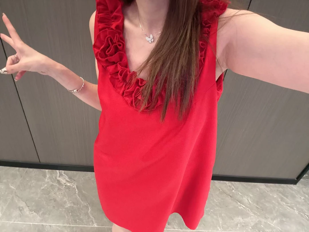 【BG原创轻奢】2025春夏新款法式浪漫气质名媛风立体花朵重工连衣裙