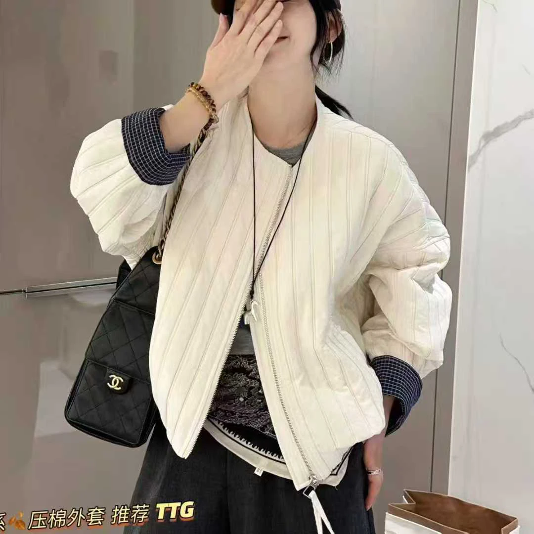 先利专属女士短款薄棉开衫秋季百搭宽松休闲夹克棒球服