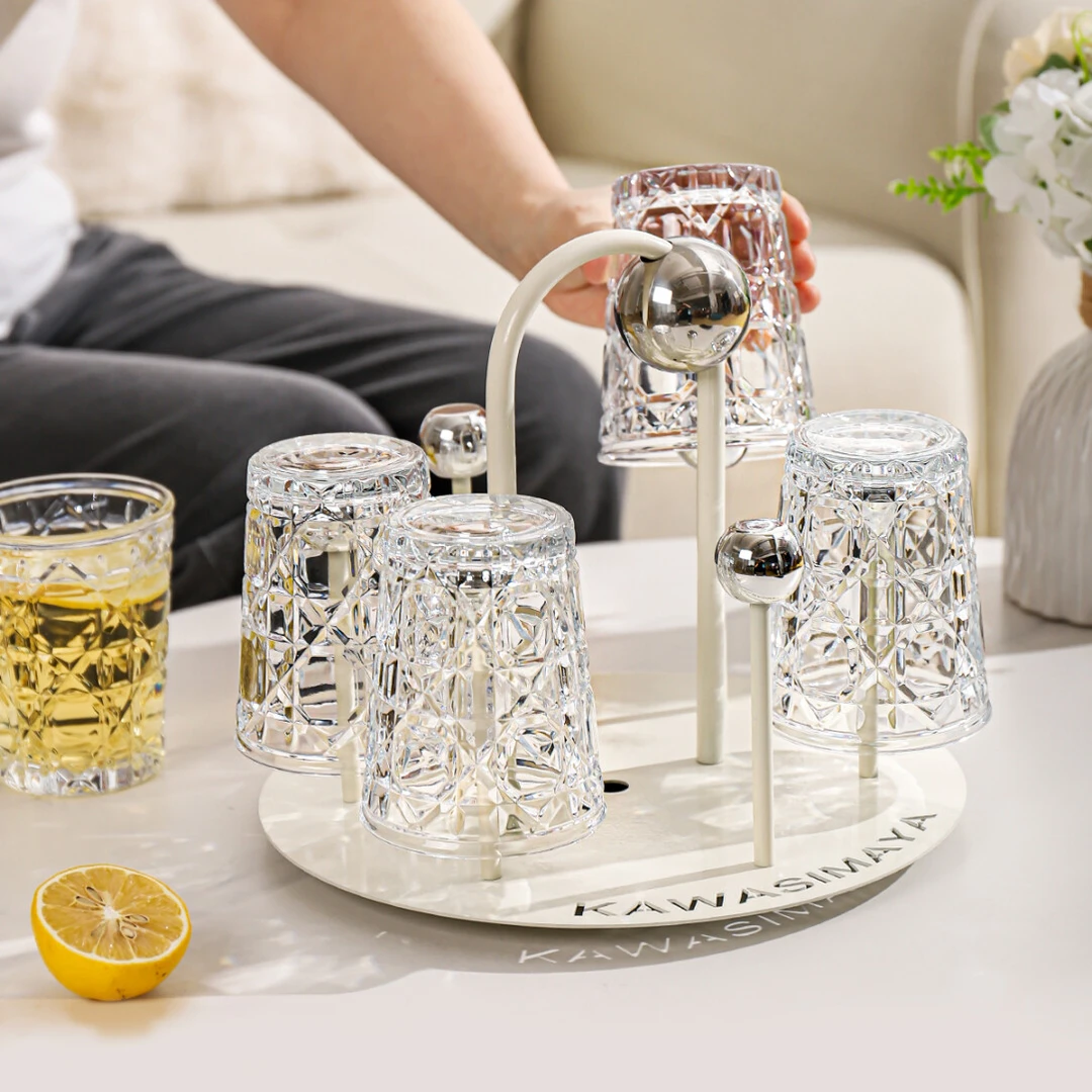 川岛屋ins玻璃杯子高级感轻奢高颜值水杯家用套装果汁饮料杯酒杯