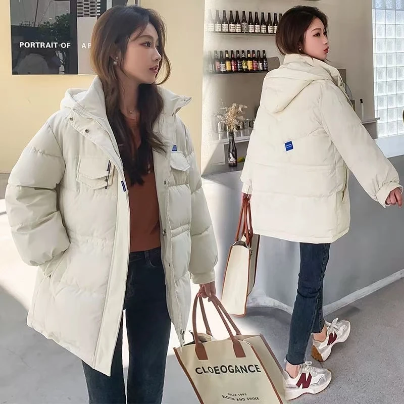 0913 JH棉服女中长款冬季新款韩版宽松加厚棉衣收腰潮流棉袄