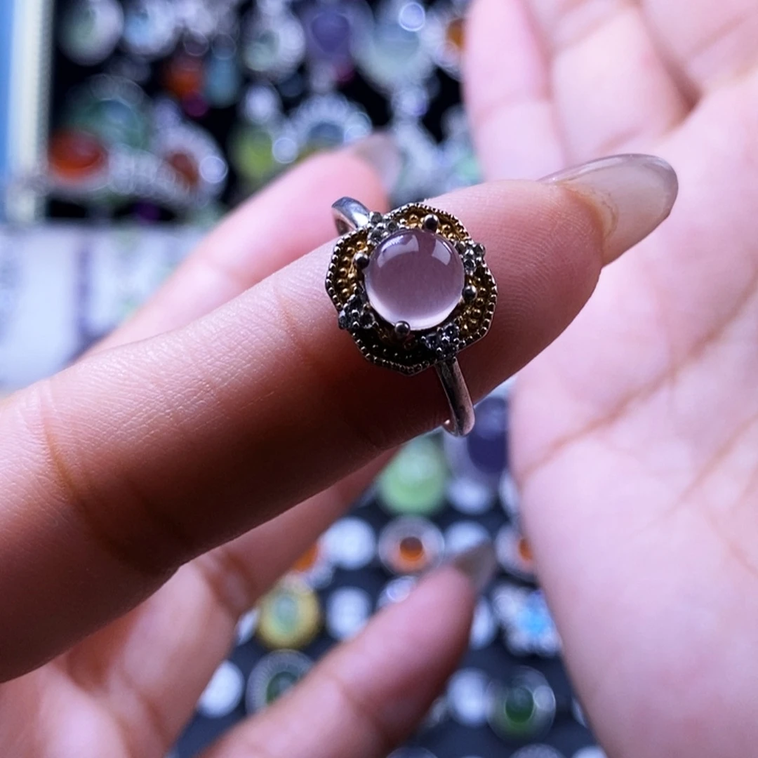 戒指萤石银S925镶嵌