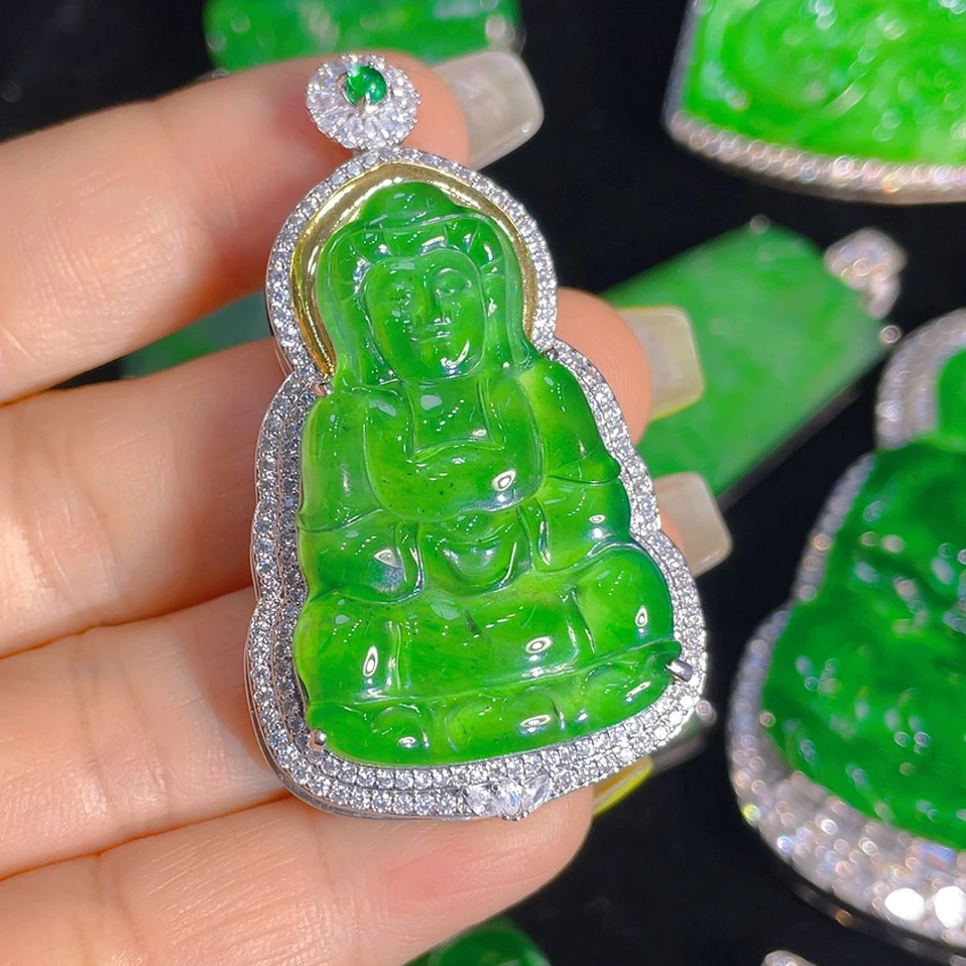 翡翠未镶嵌颈饰天然