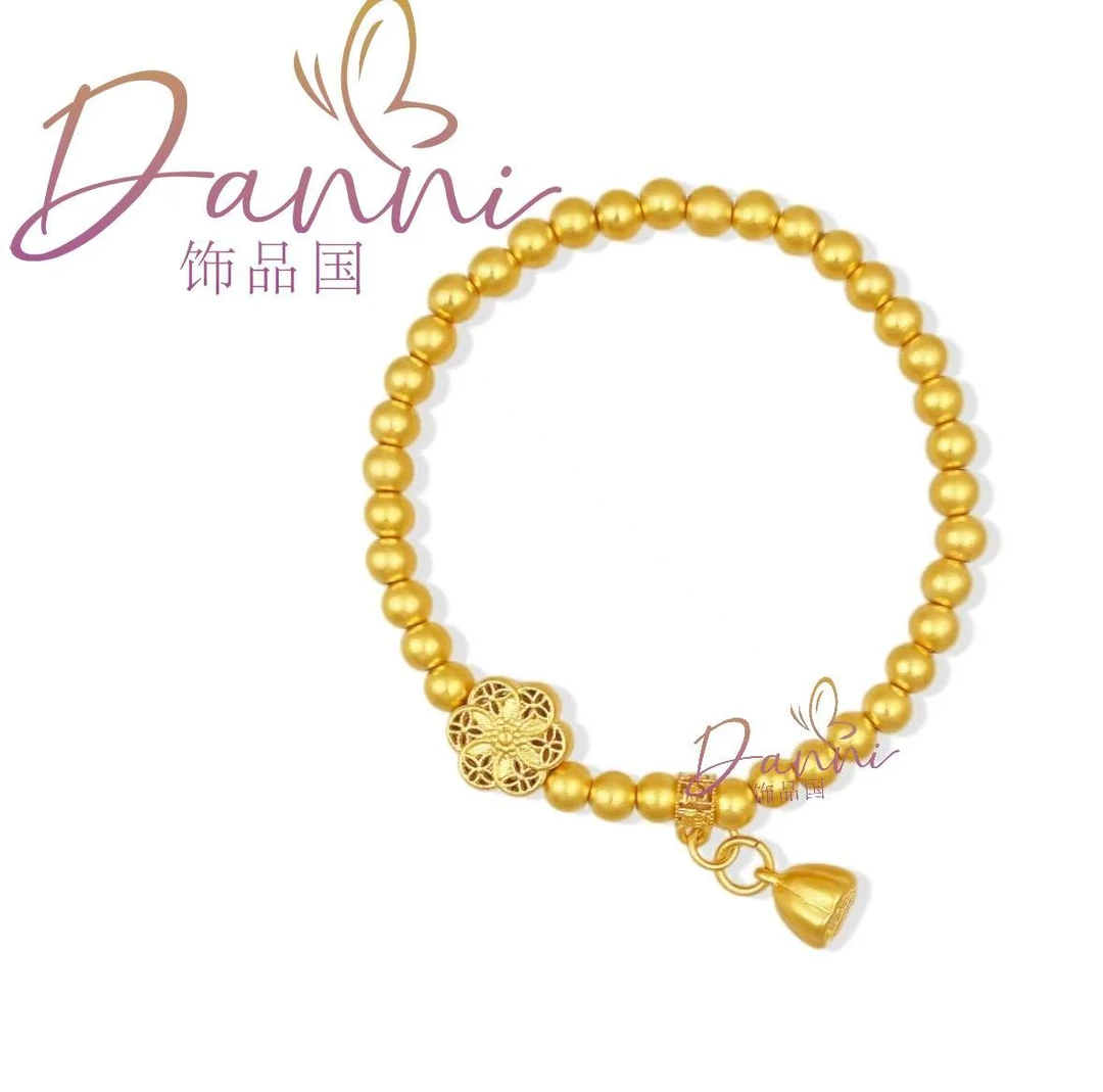 铜合金手链 DANNI轻奢传承小花花转运珠手链素款百搭时尚手工