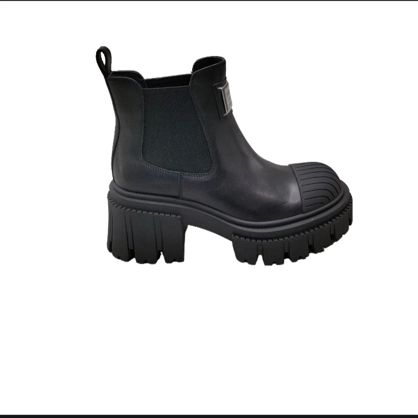 【聚新汇】2581-58新款中筒高跟时装通勤靴子真皮时尚经典