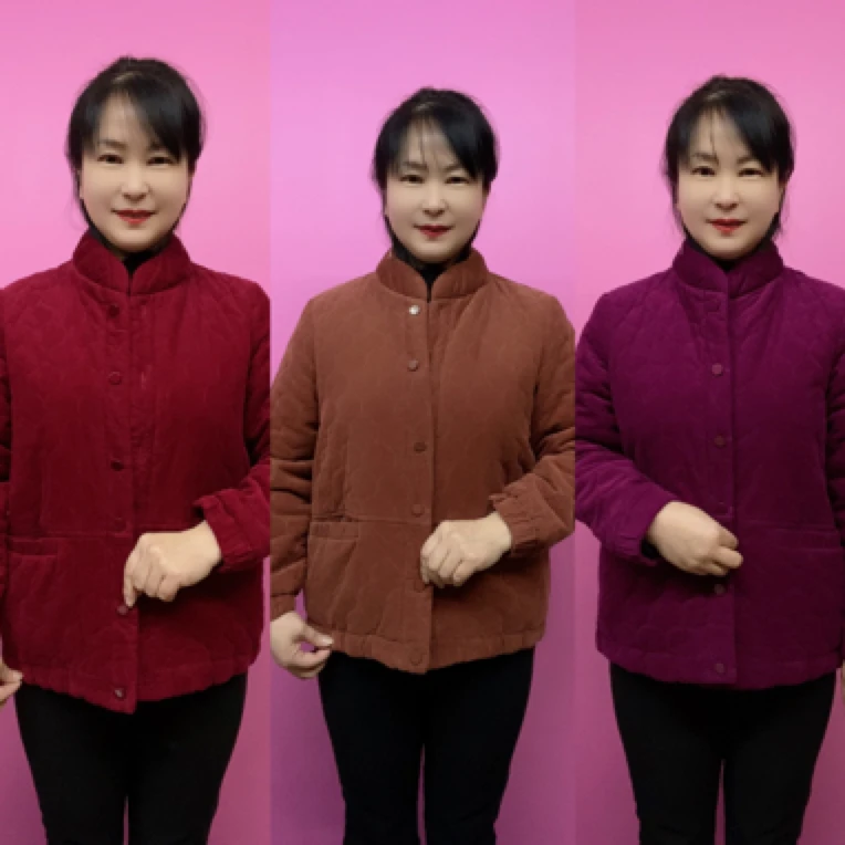 中老年立领灯芯绒薄棉服秋冬保暖休闲外套