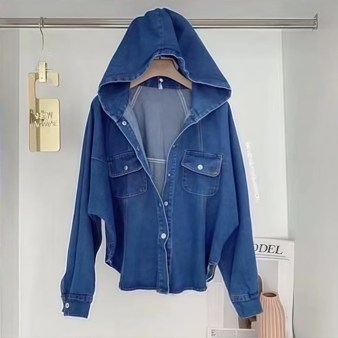 Z.X  复古水洗慵懒风连帽牛仔衬衫  5078（C7）