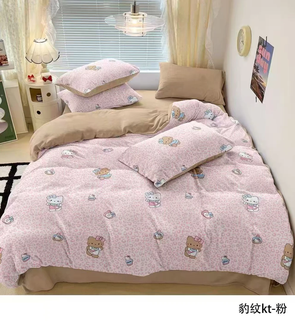 加大床盖床毯床单加厚卡通床上用品四季用可铺透气印花小清新