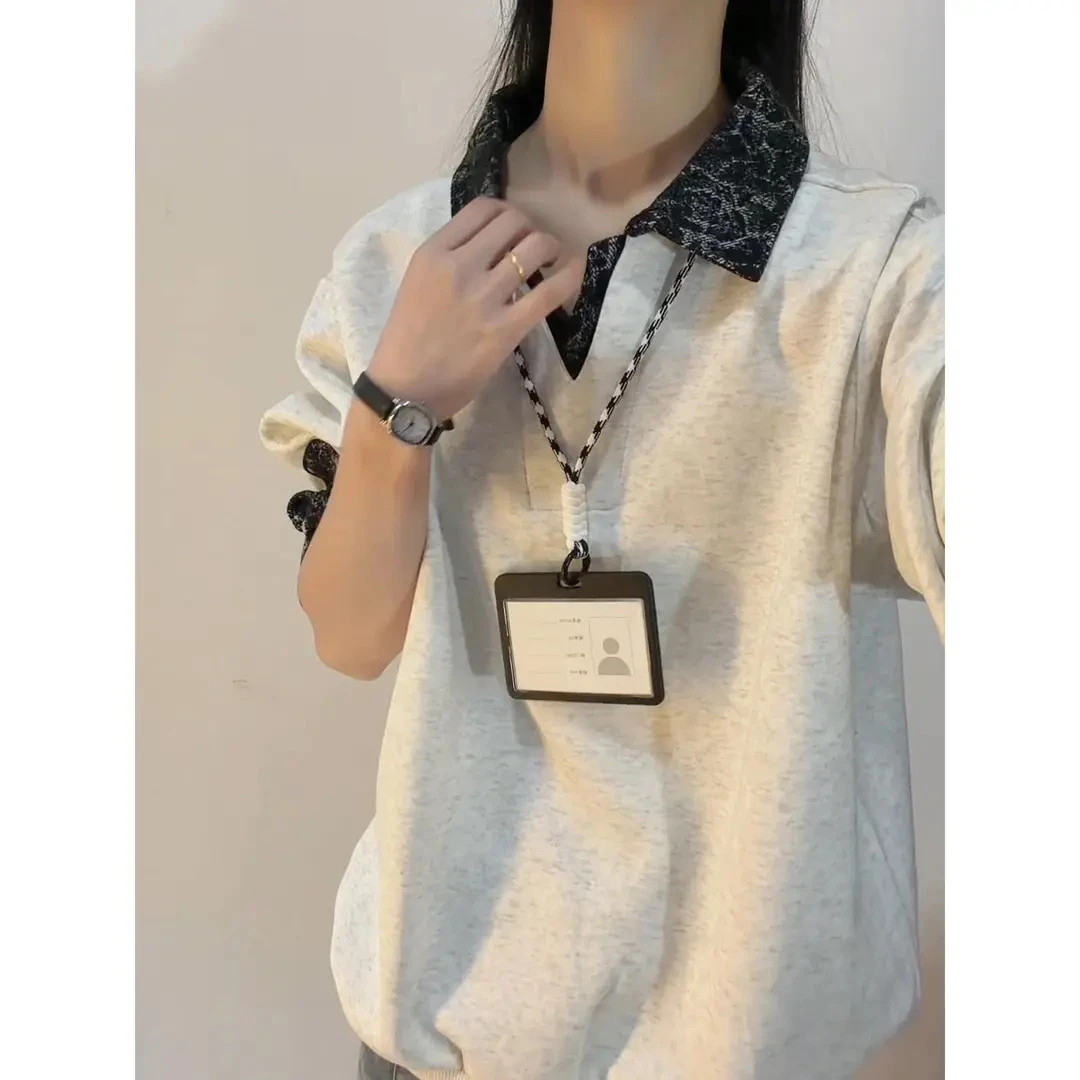 美式复古拼接撞色V领高级感卫衣男春秋季款潮牌痞帅重磅大码外套