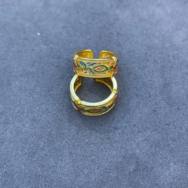 铜合金戒指 MT64-珐琅如意戒指一个2629
