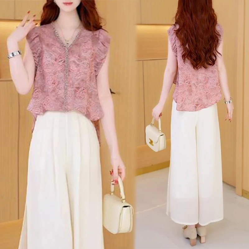 2026夏季新款时尚女神修身洋气宽松气质休闲百搭显瘦减龄女装套裤