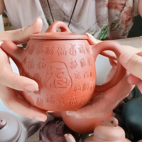 茶杯绿泥宜兴紫砂壶全手工制作