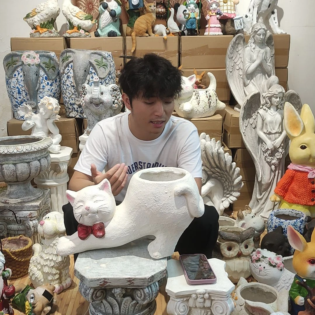 合成树脂翘屁股猫咪花盆