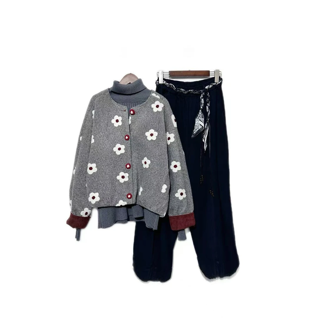 【套装】秋冬季时尚高档套装设计感时装女装服装9693[GYSS]J