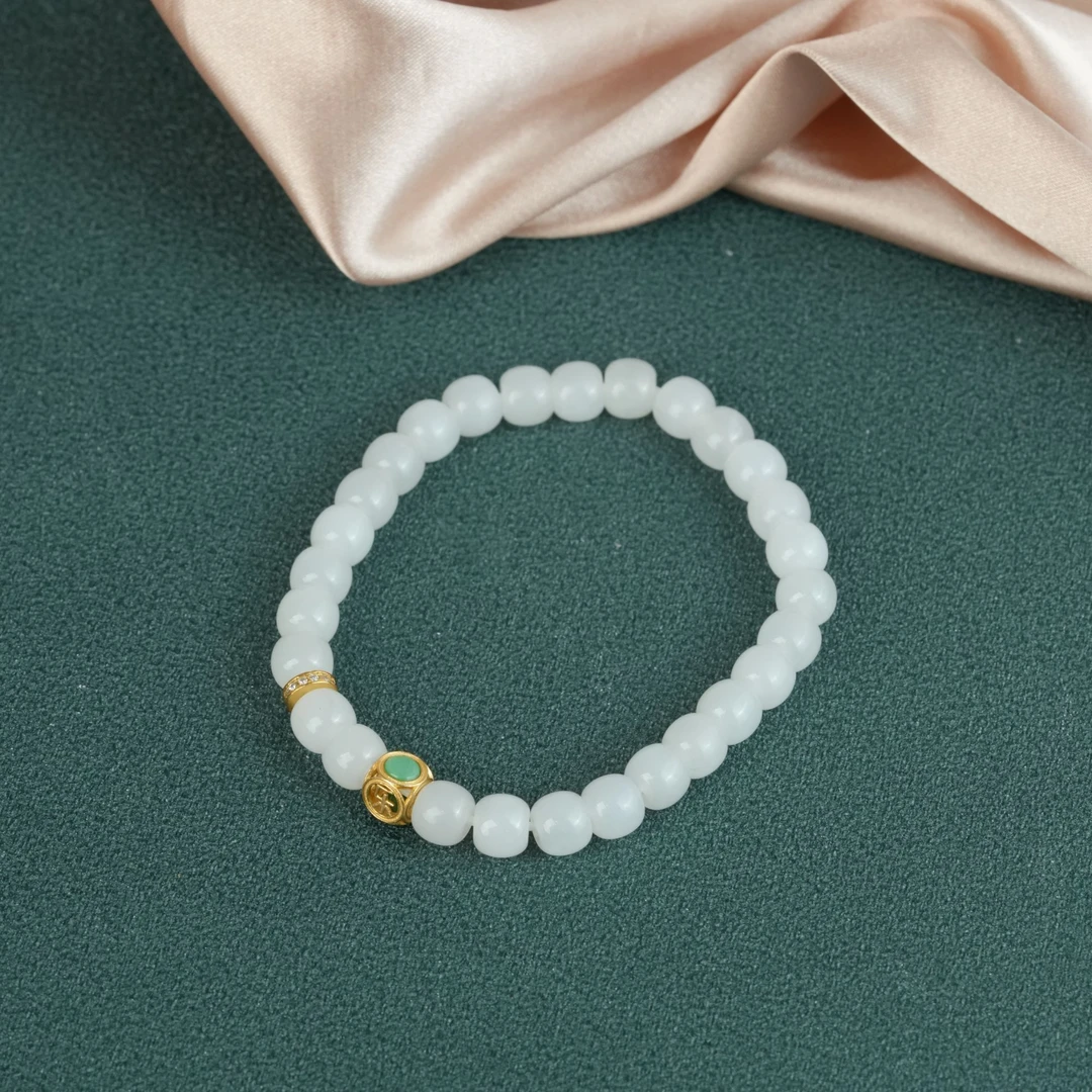 【小北好物】和田玉DIY单圈手串约5*6mm【多样性发一件】2QH54X537