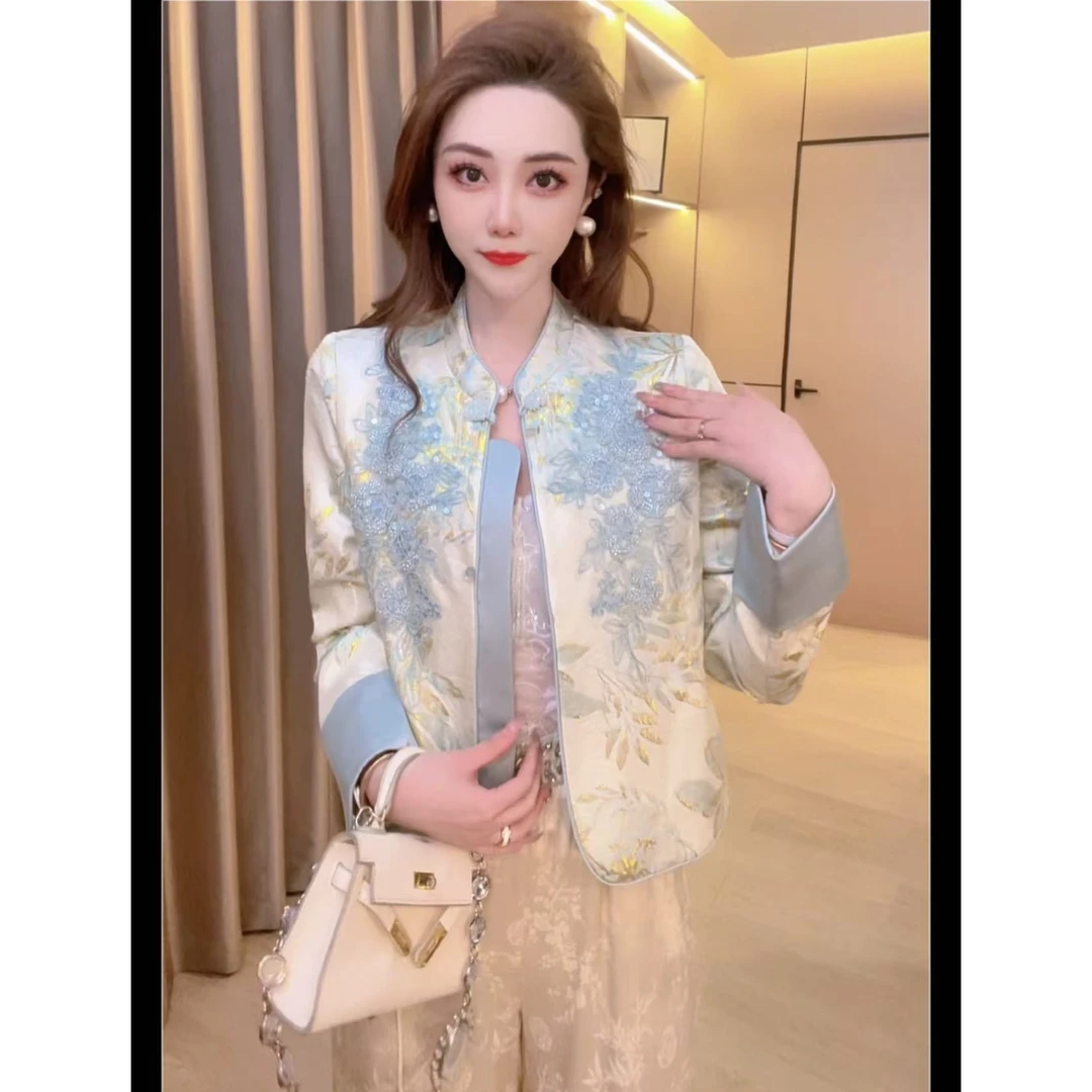 【琉璃】重工钉珠刺绣新中式国风轻奢时尚上衣女外套