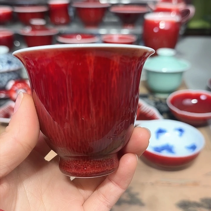 景德镇陶瓷红马坊闻香杯