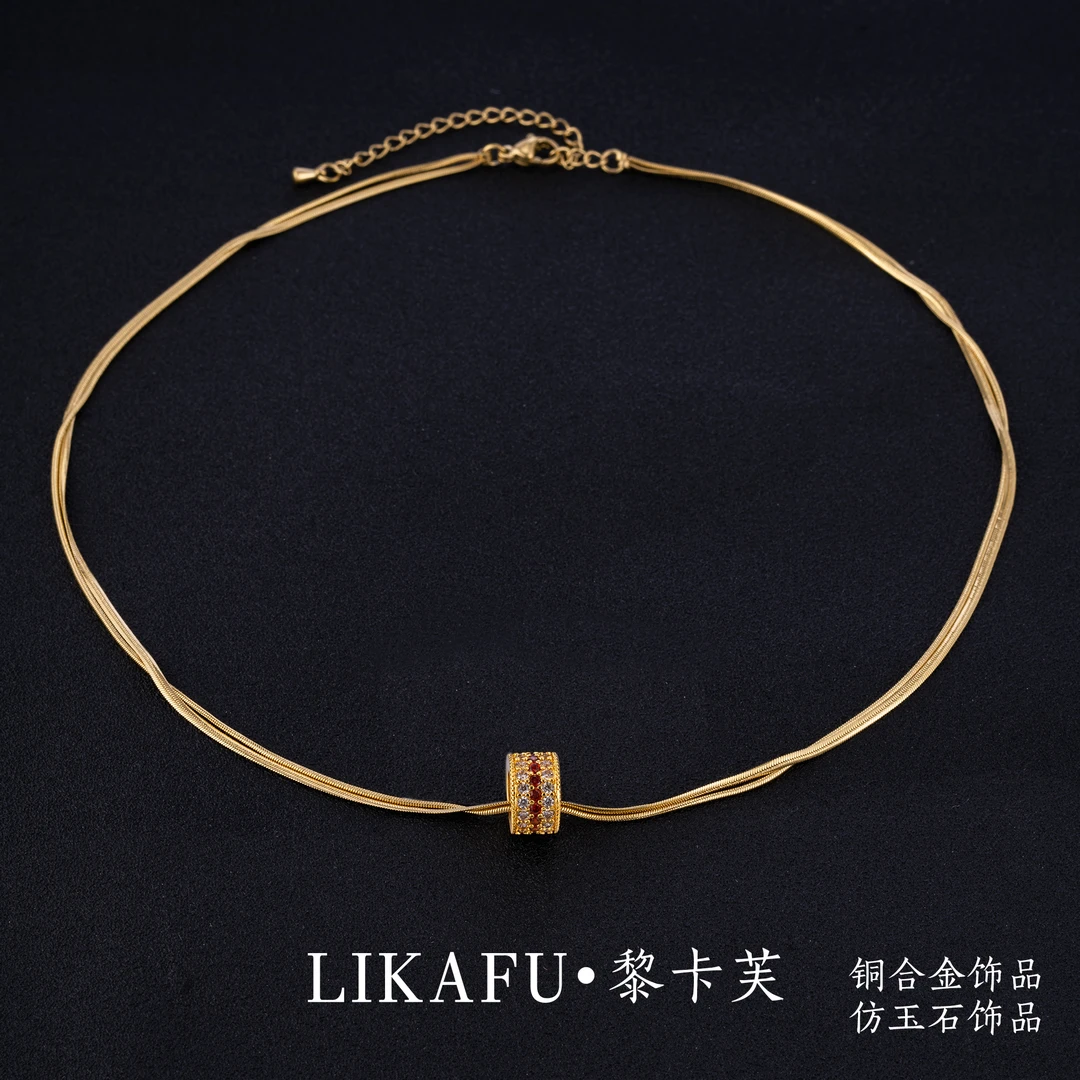 铜合金合成锆石项链 黎卡芙 项链[王妃路路通]项链
