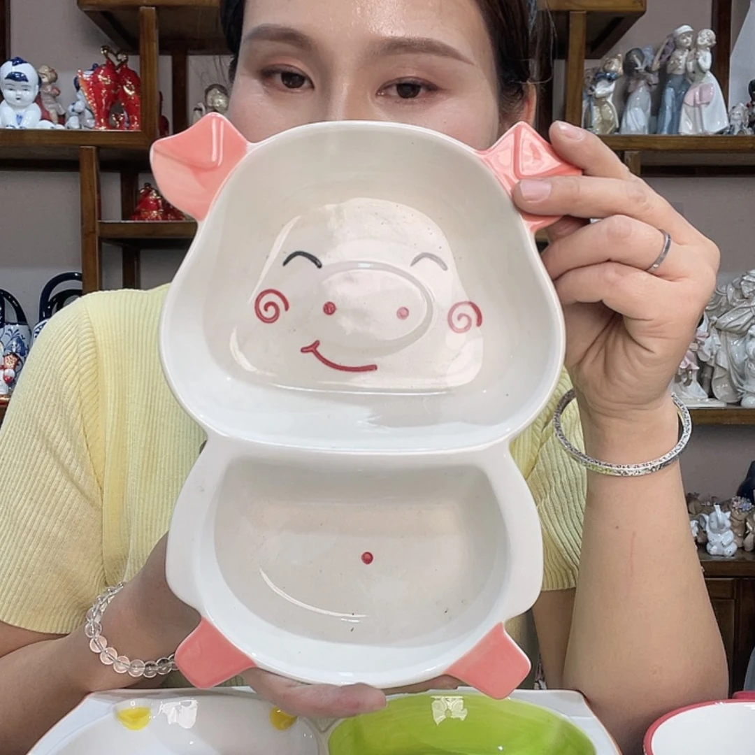 【闪购商品】琉璃手工艺品小猪分隔盘