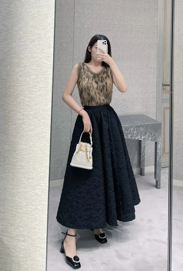 99新 DIOR/迪奥 藏蓝色半裙 38码 GM002334