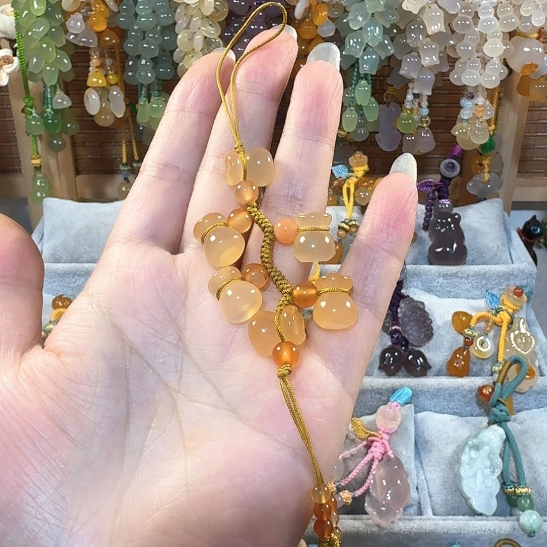 玛瑙/玉髓钱袋的手机链未镶嵌