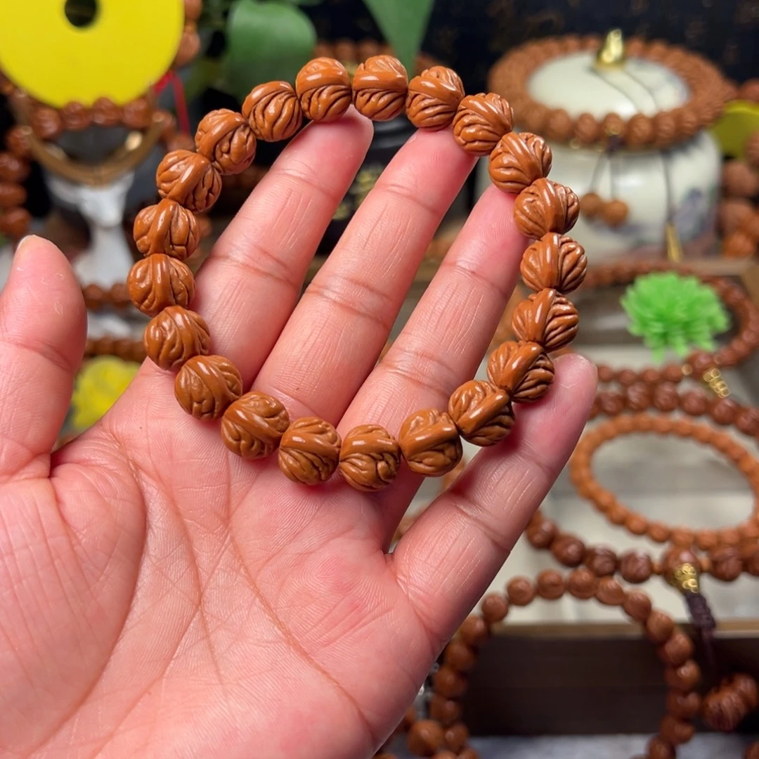 浊***城手串桃核双脊龙手串12