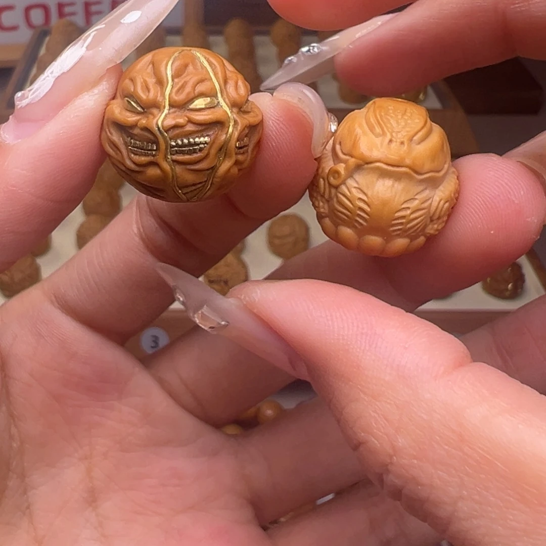 文玩核桃把件?***?镶嵌款两颗18左右尺寸全品有正常封口线