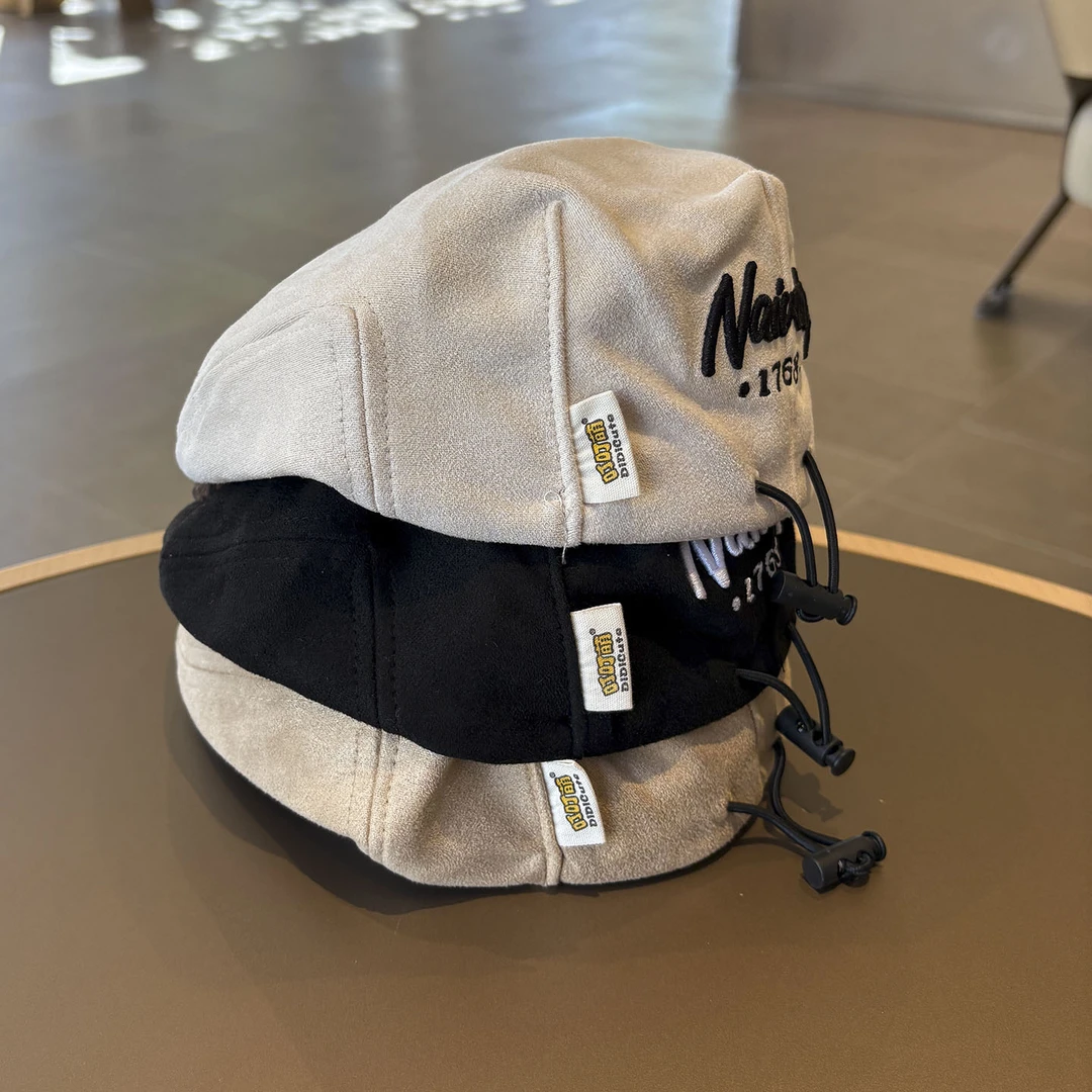 儿童帽子春秋季贝雷帽宝宝反戴刺绣前进帽男女童帅气画家帽鸭舌帽