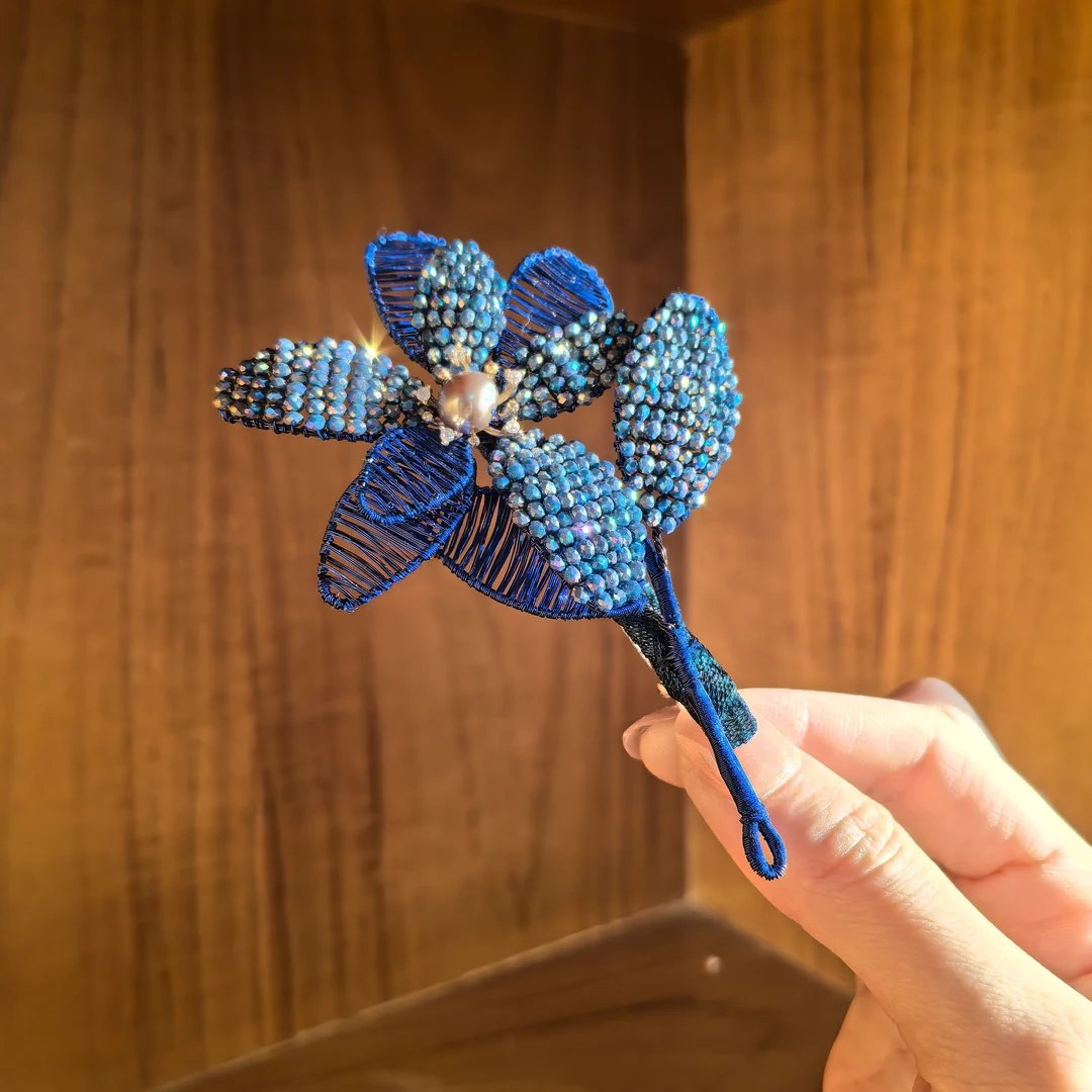 西子家莫奈流世传芳高定宝石蓝系列边夹工厂直营店