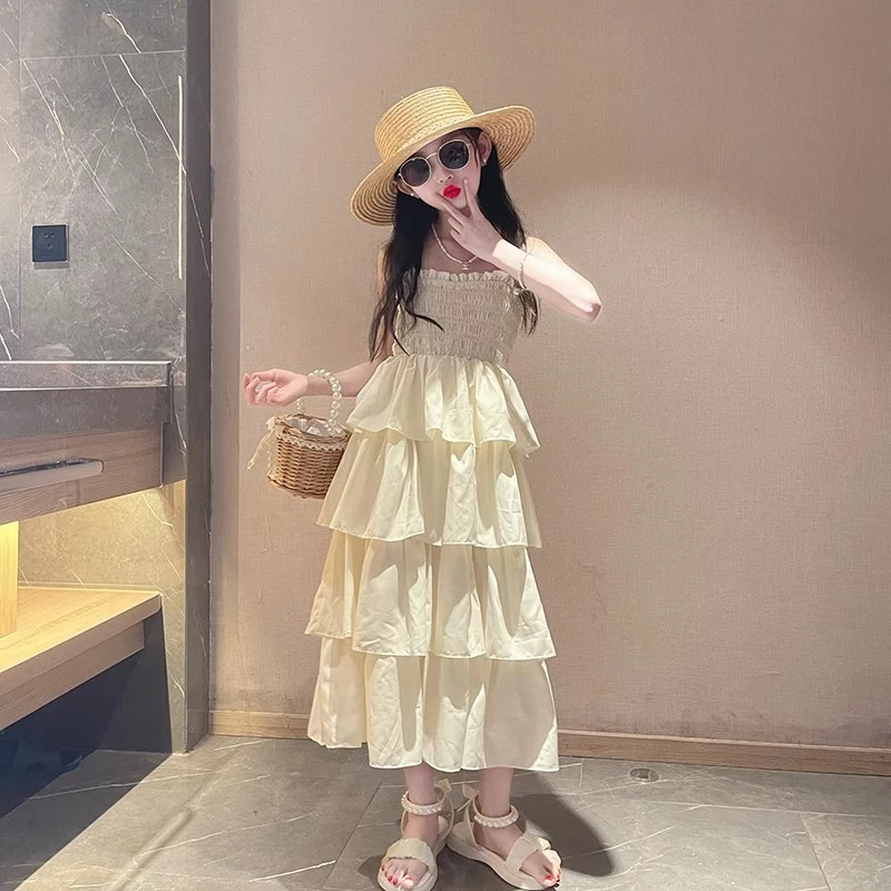 女童连衣裙夏季2025新款独特洋气时髦女童装蛋糕裙夏装连衣裙
