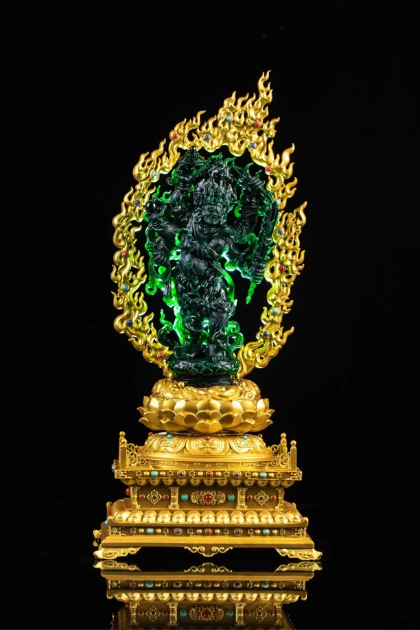 天然翡翠A货工艺展示【马头明王】