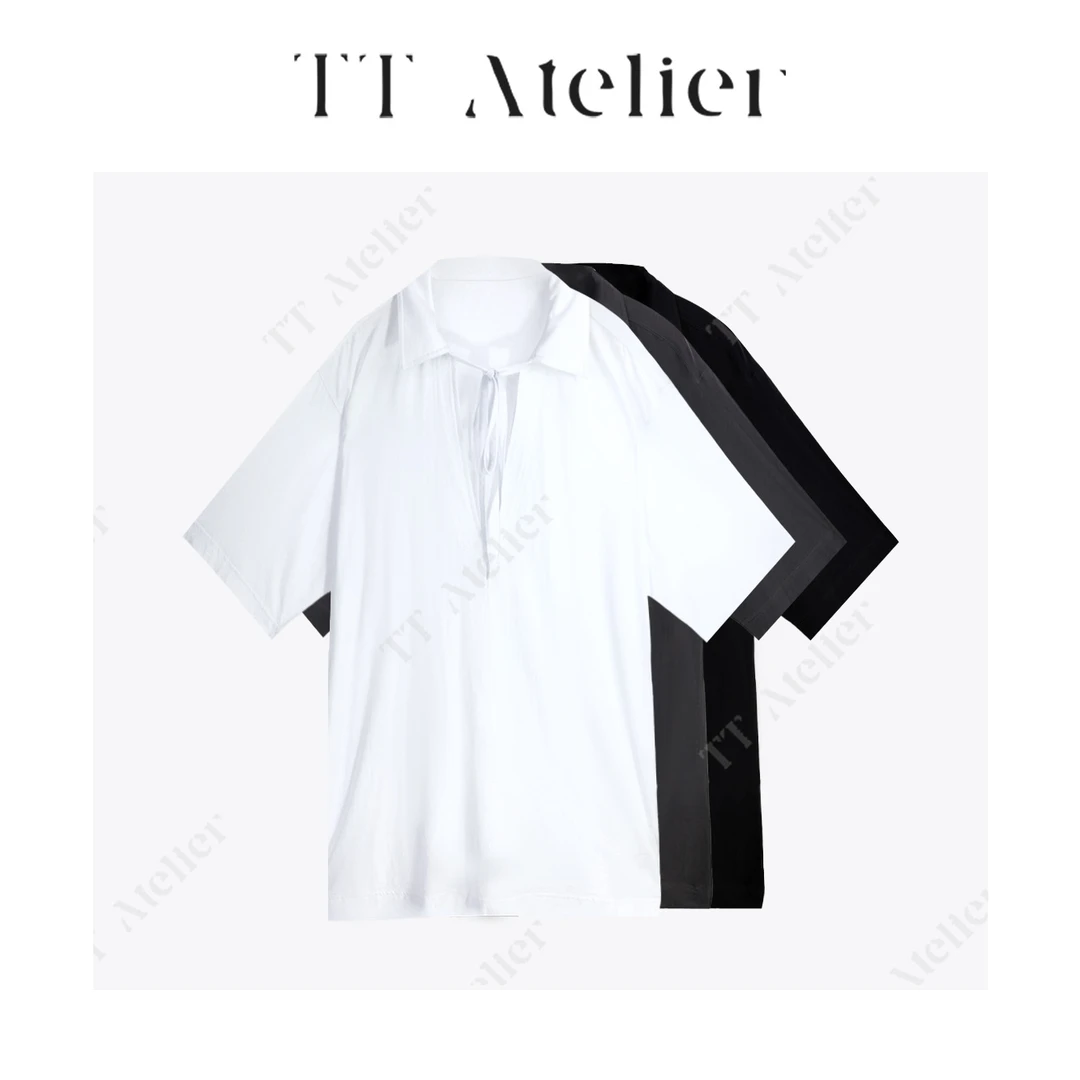 TT设计师【余晖】No退No换 纯棉宽松v领百搭简约短袖T恤TT190303