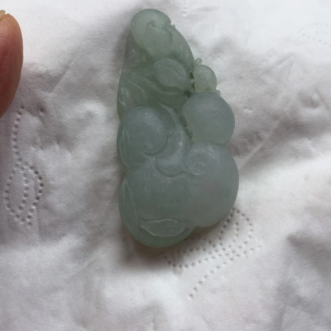 未镶嵌定制翡翠灵芝如意 毛货 无鉴赏期