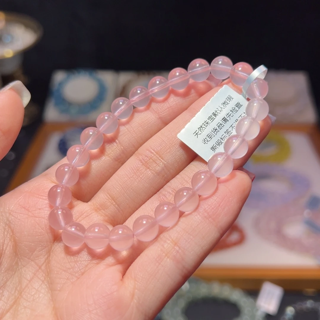 水晶手串未镶嵌小**饿7m毕业级粉马粉