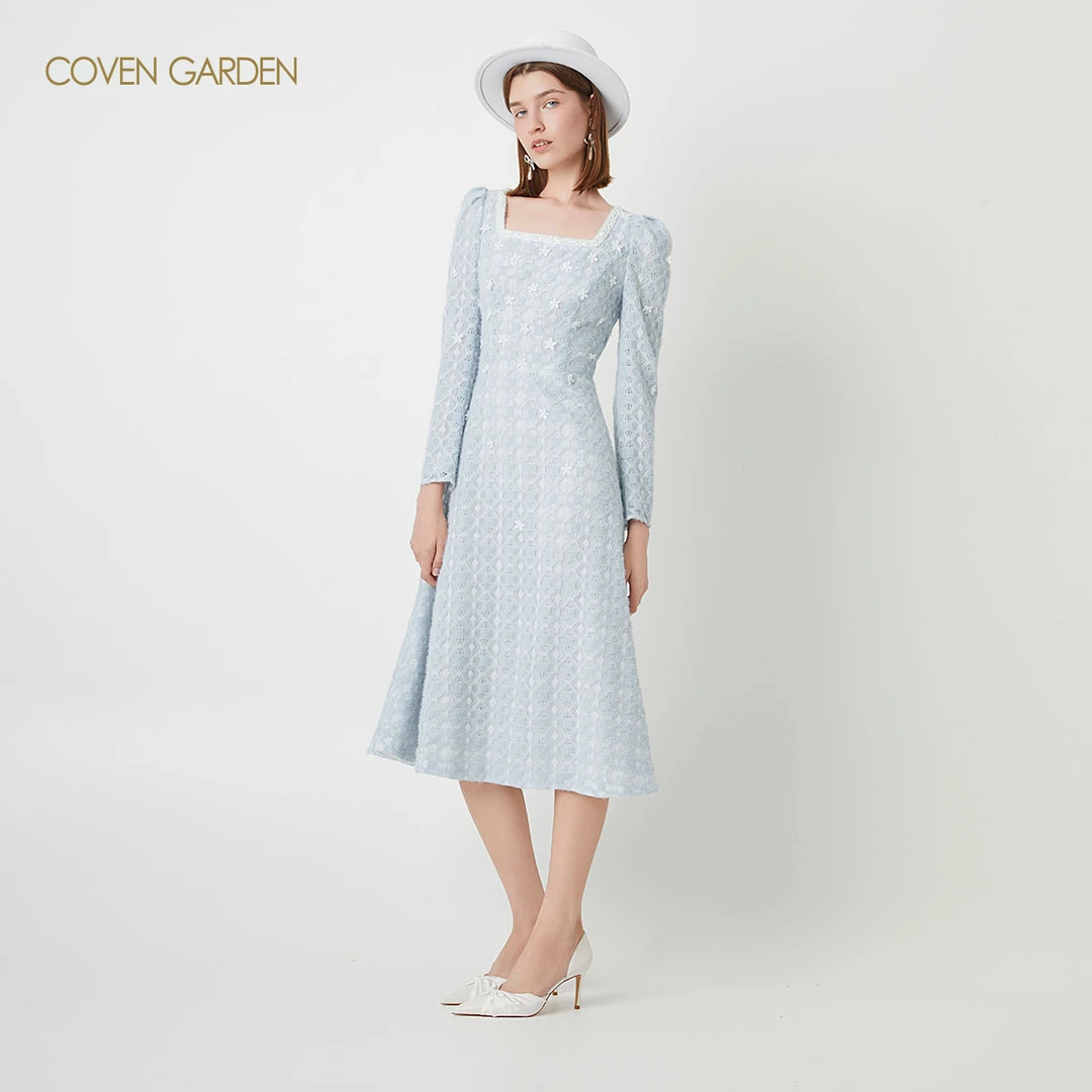 【哥文花园】法式方领蕾丝连衣裙CSA1083230
