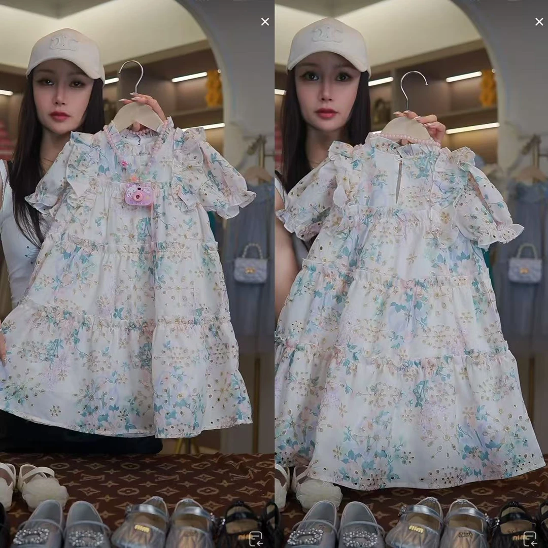 AYJ250347女童连衣裙夏季新款公主碎花裙