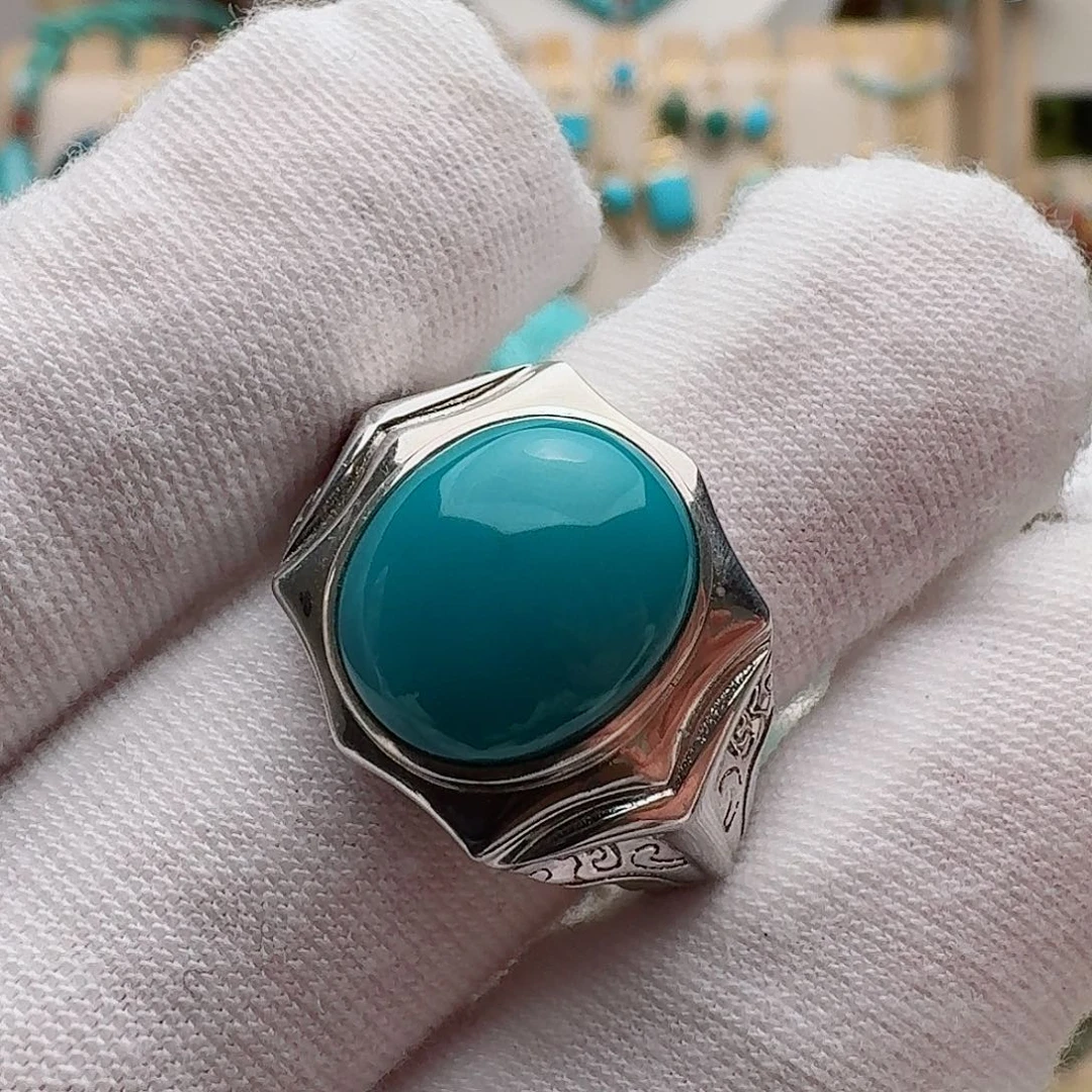 绿松石珠宝奇石银S925镶嵌