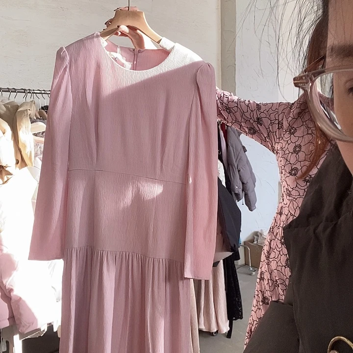 连衣裙粉色66码长袖