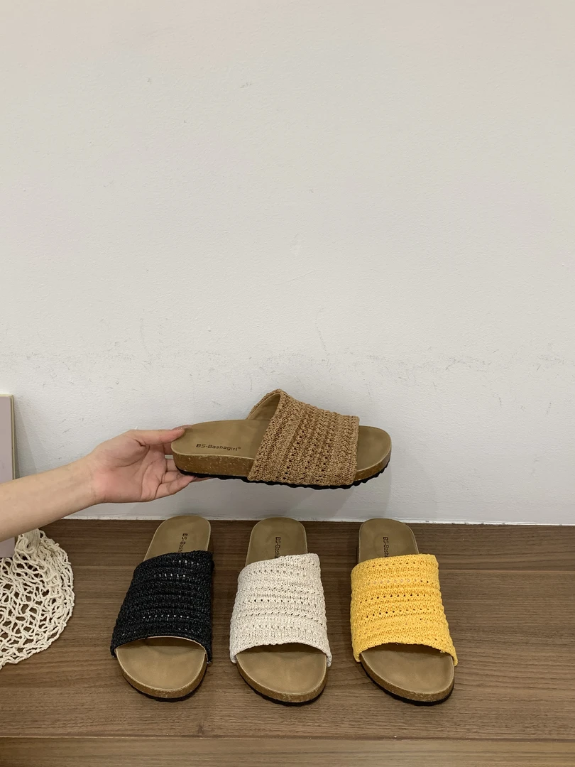 厚底编织一字凉拖鞋外穿拖鞋