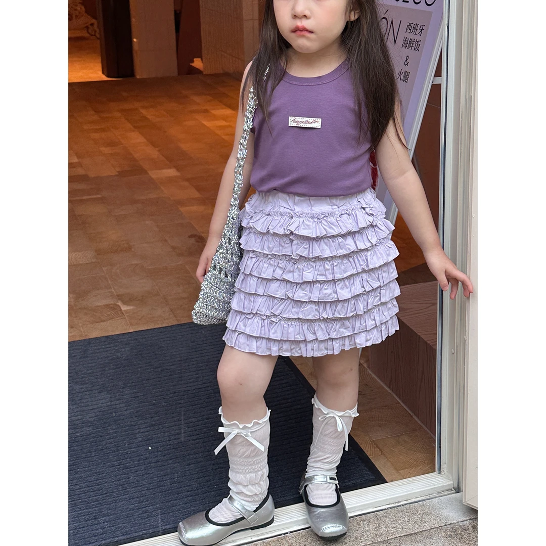 Harper kids 韩版夏季女童木耳花边甜美百搭蛋糕裙 H25Z010660